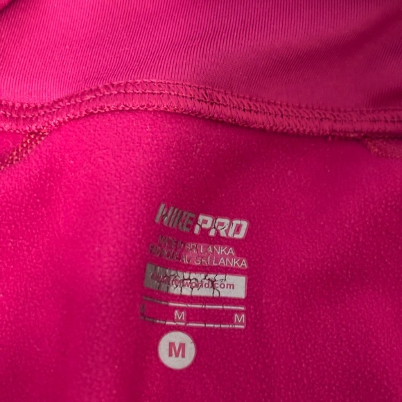 Nike Pro Hyperwarm Dry-Fit Women's Half-Zip Pink and Orange Pullover Snug Size M - Picture 2 of 9